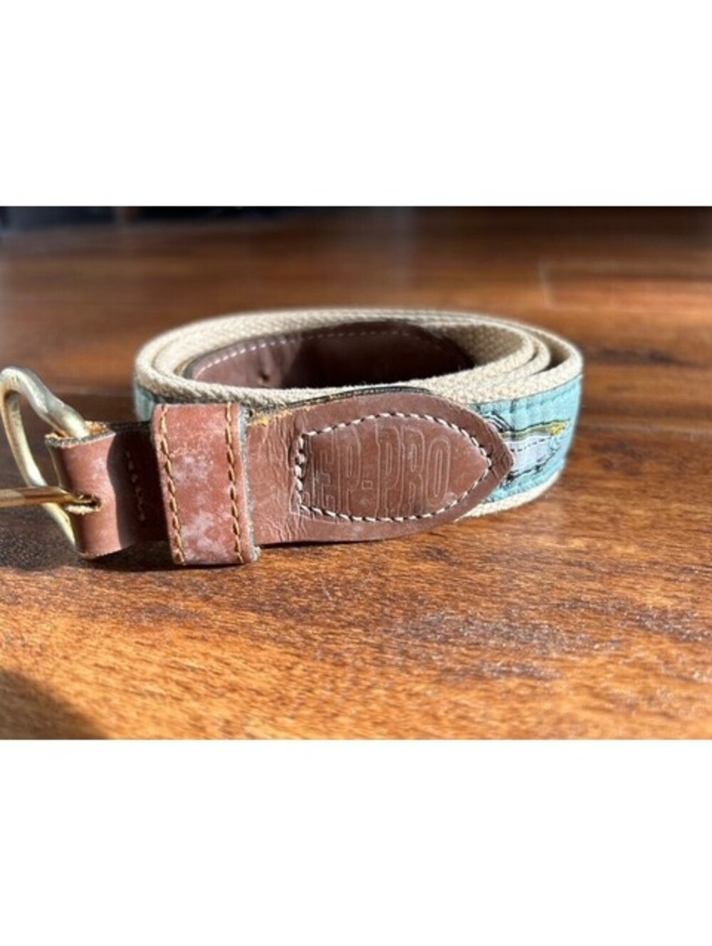 Field & Stream Fly Pro Canvas and Leather Belt Size 34